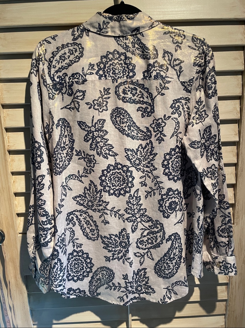 Charter Club Woman Weekend - Metallic Linen Shirt – Sz1X - Picture 6 of 10